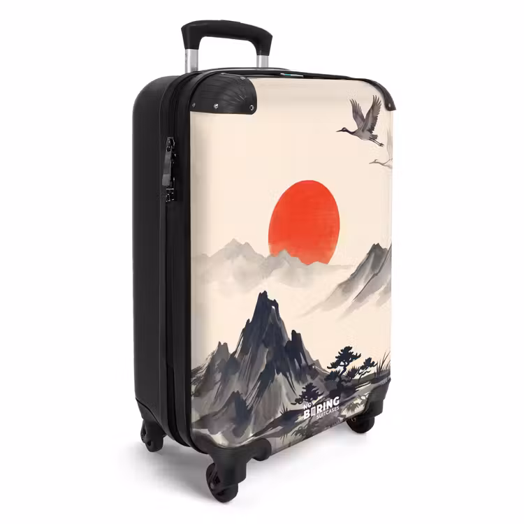Koffer - Orientalisch – Kraniche – Landschaft - Oosters - Kraanvogels - Landschap NBS - Handbagage koffer - Volwassenen Unisex middel