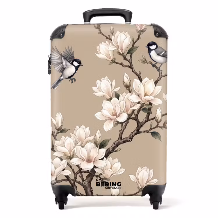 Koffer - Orientalisch – Vögel – Beige - Oosters - Vogels - Beige NBS - Handbagage koffer - Volwassenen Unisex middel