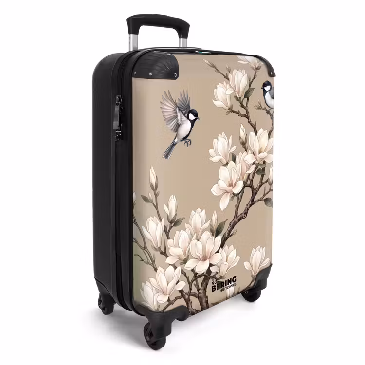 Koffer - Orientalisch – Vögel – Beige - Oosters - Vogels - Beige NBS - Handbagage koffer - Volwassenen Unisex middel