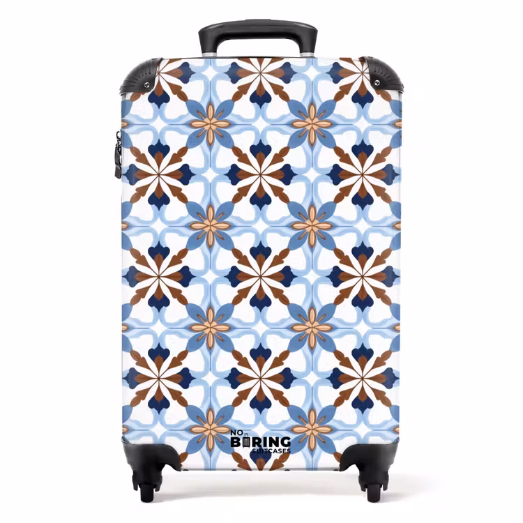 Ornament - Tegel - Kleurrijk NBS - Handbagage koffer - Volwassenen Unisex middel -productfoto_recht