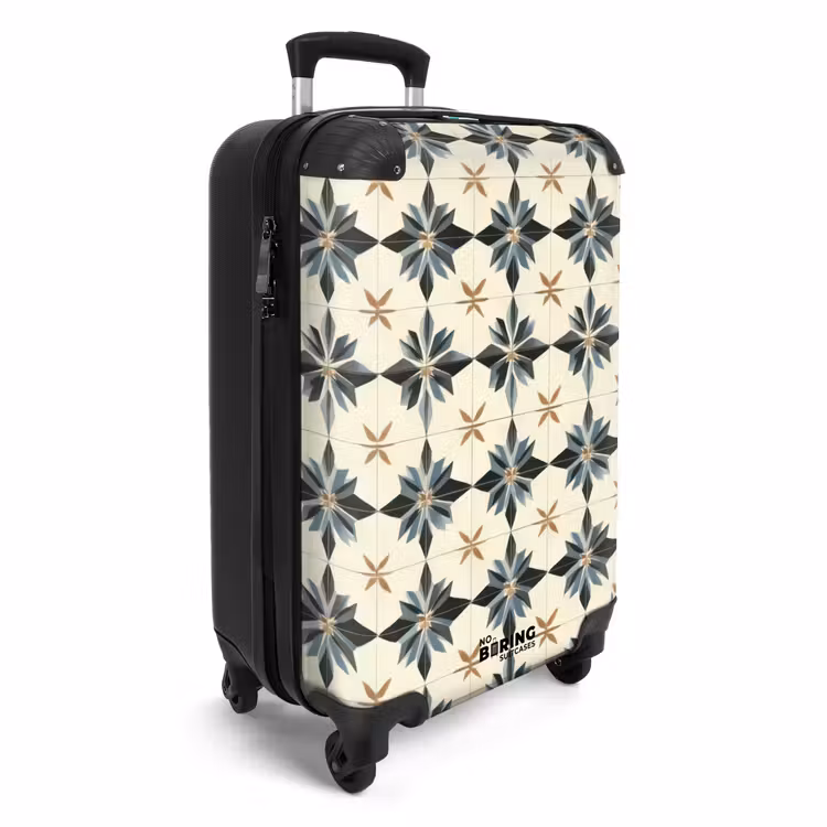 Sierlijk - Ornament - Blauw NBS - Handbagage koffer - Volwassenen Unisex middel -productfoto_3d