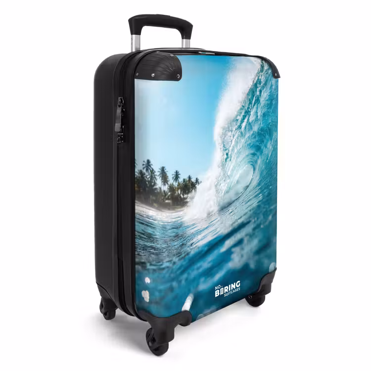 Koffer - Ozean – Wellen – Strand – Natur – Blau - Oceaan - Golf - Strand - Natuur - Blauw NBS - Handbagage koffer - Volwassenen Unisex middel
