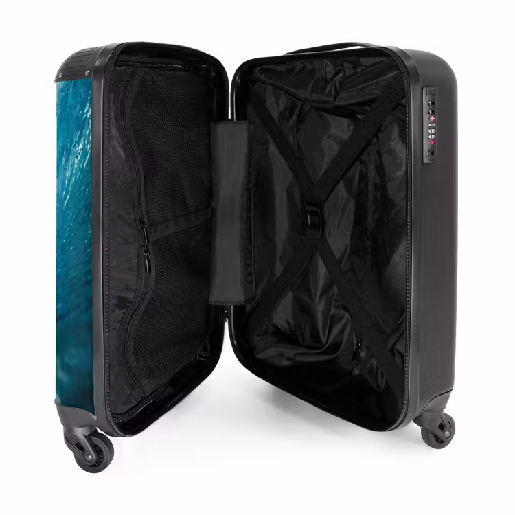 Koffer - Ozean – Wellen – Strand – Natur – Blau - Oceaan - Golf - Strand - Natuur - Blauw NBS - Handbagage koffer - Volwassenen Unisex middel