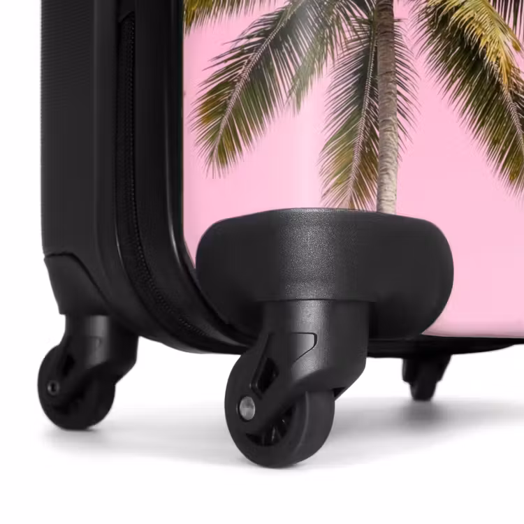 Koffer - Palme – Tropisch – Rosa - Palmboom - Tropisch - Pink NBS - Handbagage koffer - Vrouwen middel