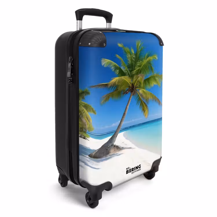 Palmbomen op strand NBS - Handbagage koffer - Unisex middel -productfoto_3d
