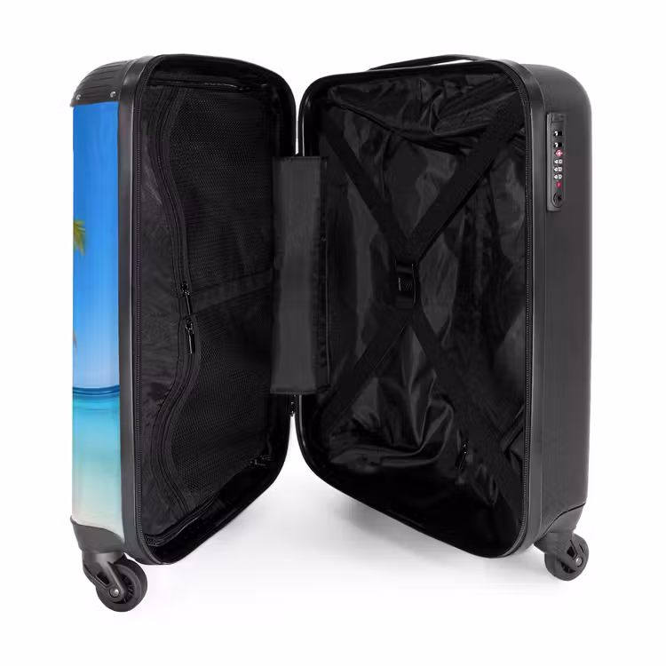 Palmbomen op strand NBS - Handbagage koffer - Unisex middel -binnenkant