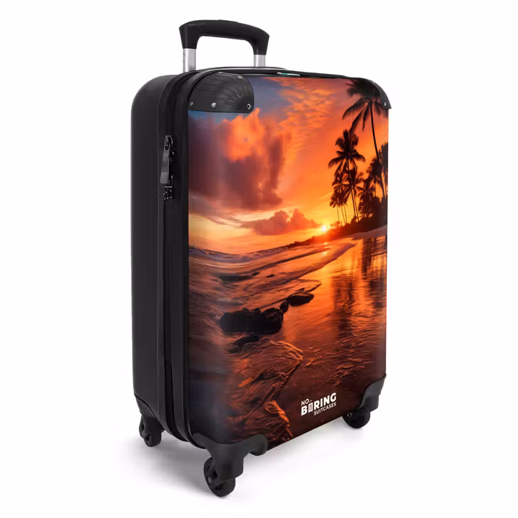 Palmbomen bij zonsondergang NBS - Handbagage koffer - Volwassenen Unisex middel -productfoto_3d