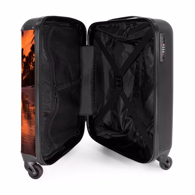 Palmbomen bij zonsondergang NBS - Handbagage koffer - Volwassenen Unisex middel -binnenkant