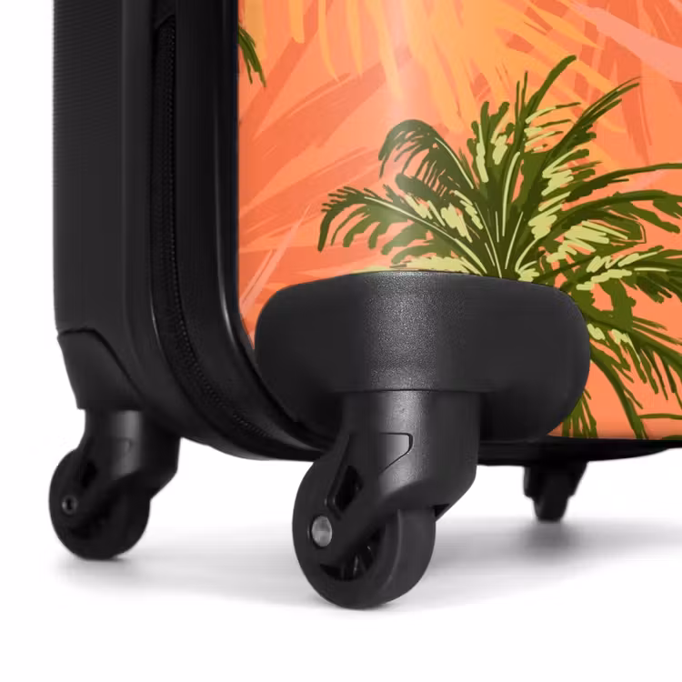 Palmbomen met fleurige achtergrond. NBS - Handbagage koffer - Volwassenen Unisex middel -wiel