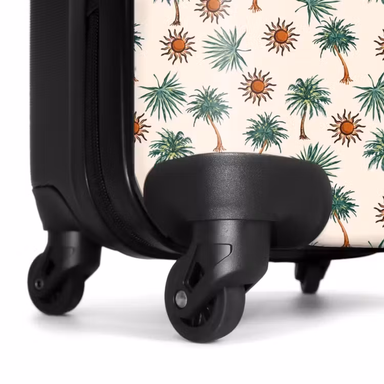Palmbomen en zonnetjes print NBS - Handbagage koffer - Volwassenen Unisex middel -wiel