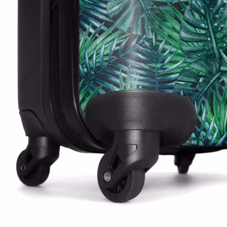 Palm bladeren monstera patroon groen NBS - Handbagage koffer - Volwassenen Unisex middel -wiel