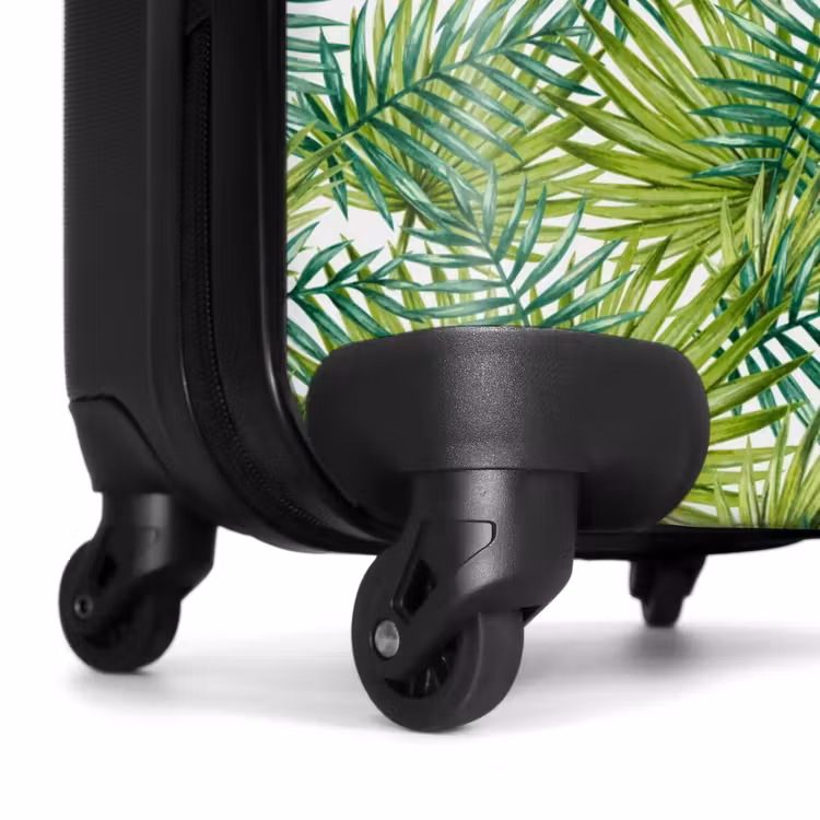 Palm bladeren patroon licht groen NBS - Handbagage koffer - Volwassenen Unisex middel -wiel
