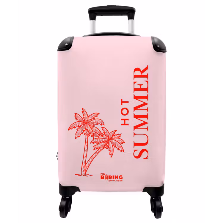 Koffer - Palmenblüten – Rosa – Rot - Palmvomen - Roze - Rood NBS - Handbagage koffer - Vrouwen middel