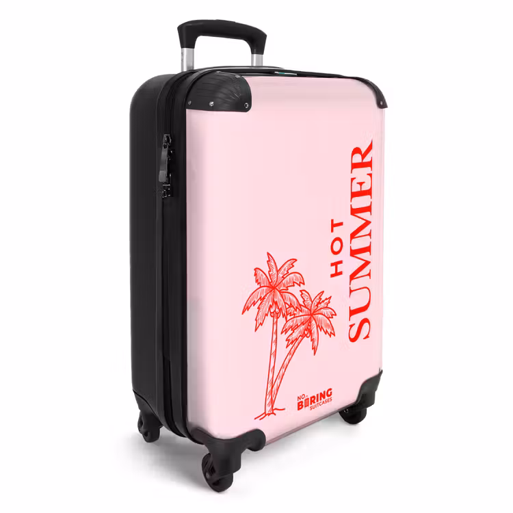 Koffer - Palmenblüten – Rosa – Rot - Palmvomen - Roze - Rood NBS - Handbagage koffer - Vrouwen middel