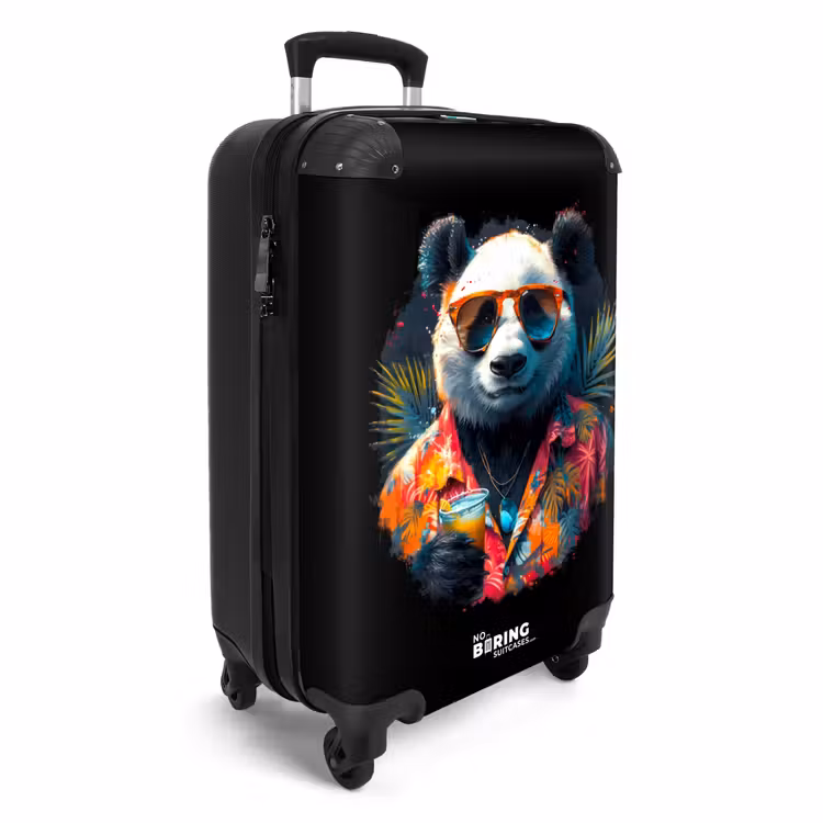 Panda als tropische straatkunst NBS - Handbagage koffer - Unisex middel -binnenkant