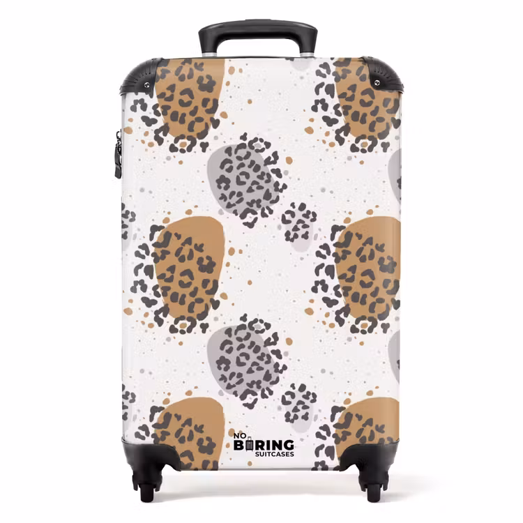 Dieren print panter met vlekken NBS - Handbagage koffer - Kinderen Unisex middel -productfoto_recht