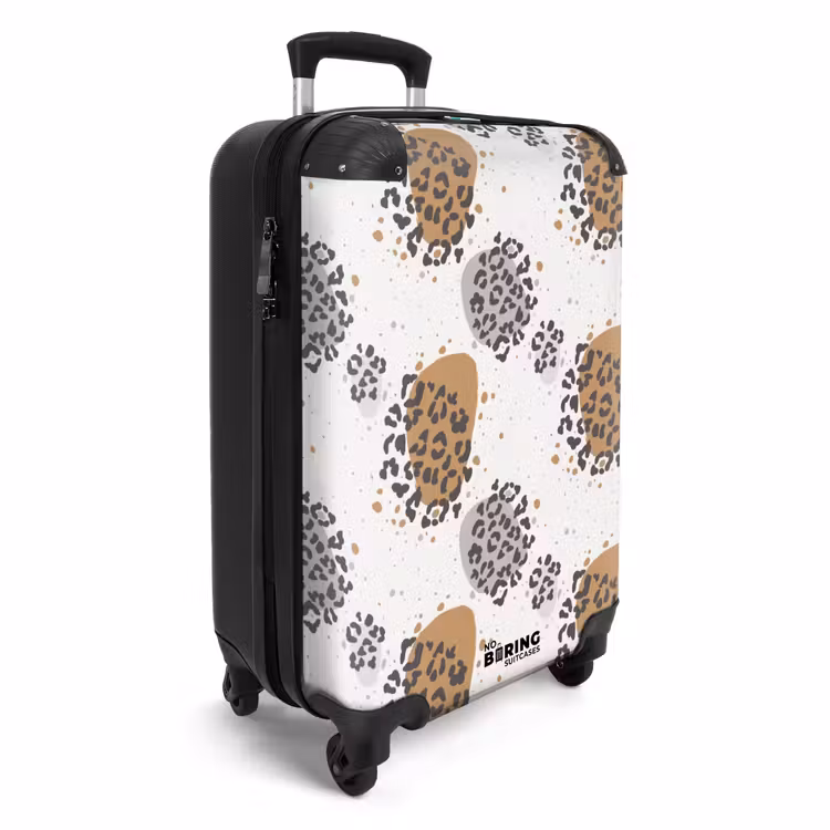 Dieren print panter met vlekken NBS - Handbagage koffer - Kinderen Unisex middel -productfoto_3d