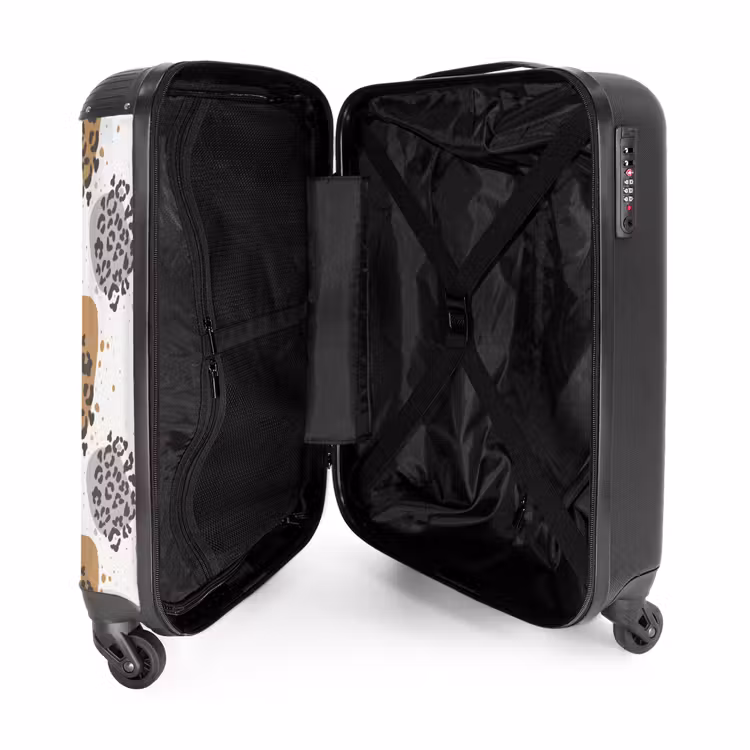 Dieren print panter met vlekken NBS - Handbagage koffer - Kinderen Unisex middel -binnenkant