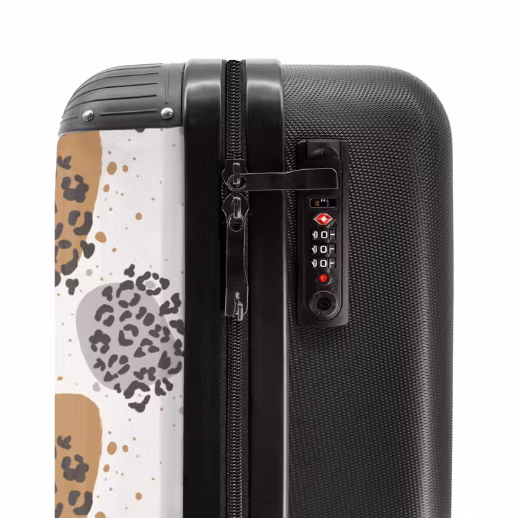Dieren print panter met vlekken NBS - Handbagage koffer - Kinderen Unisex middel -slot