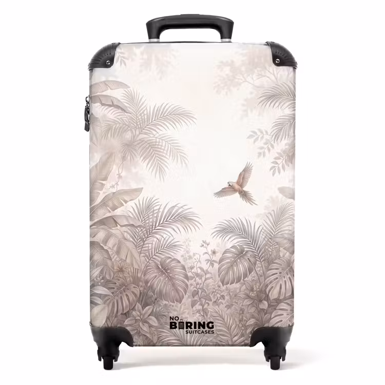 Koffer - Papagei – Dschungel – Tropisch - Papagaai - Jungle - Tropisch NBS - Handbagage koffer - Volwassenen Unisex middel