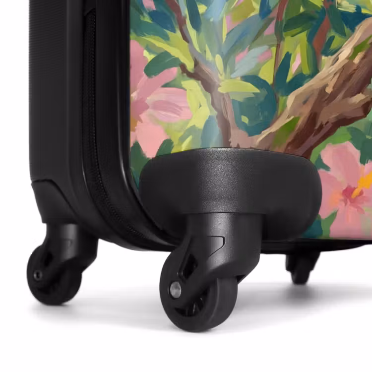 Koffer - Papagei – Hibiskusblüten – Bunt - Papagaai - Hibiscusbloemen - Kleurrijk NBS - Handbagage koffer - Vrouwen middel