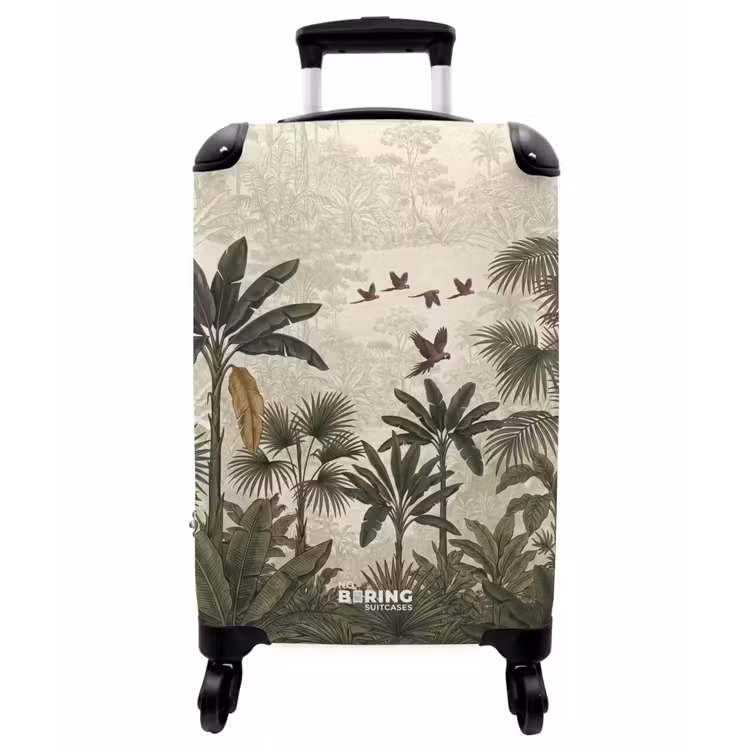 Koffer - Papageien – Dschungel – Tropisch – Grün - Papagaaien - Jungle - Tropisch - Green NBS - Handbagage koffer - Vrouwen middel