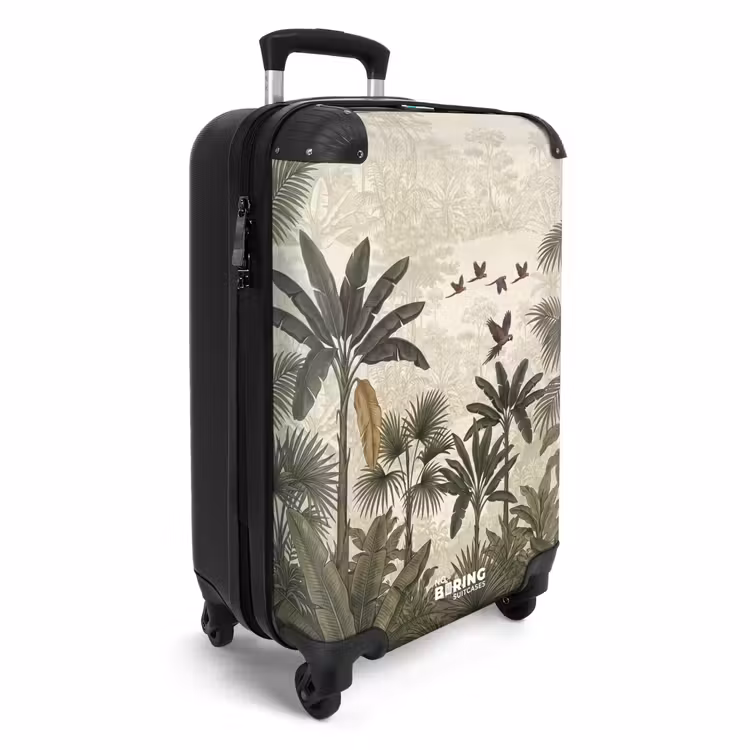 Koffer - Papageien – Dschungel – Tropisch – Grün - Papagaaien - Jungle - Tropisch - Green NBS - Handbagage koffer - Vrouwen middel