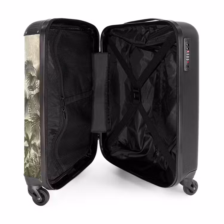 Koffer - Papageien – Dschungel – Tropisch – Grün - Papagaaien - Jungle - Tropisch - Green NBS - Handbagage koffer - Vrouwen middel