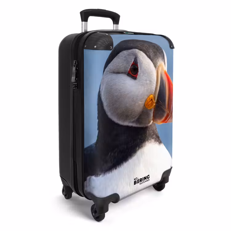 Koffer - Papageientaucher – Porträt – Natur - Papegaaiduiker - Portret - Natuur NBS - Handbagage koffer - Volwassenen Unisex middel