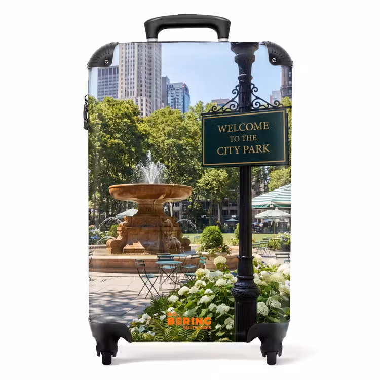 Koffer - Park – Springbrunnen – Stadt – Natur - Park - Fontein - Stad - Natuur NBS - Handbagage koffer - Volwassenen Unisex middel