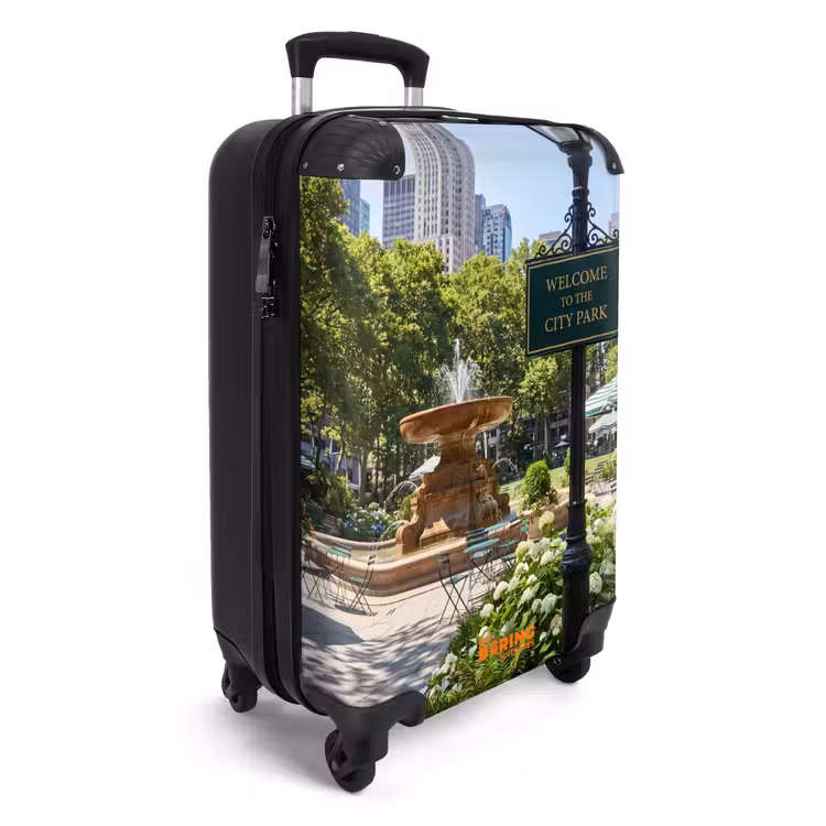 Koffer - Park – Springbrunnen – Stadt – Natur - Park - Fontein - Stad - Natuur NBS - Handbagage koffer - Volwassenen Unisex middel