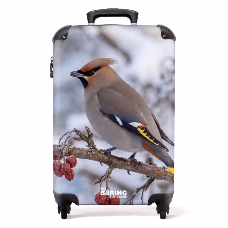 Koffer - Pestvogel – Beeren – Winter – Natur - Pestvogel - Bessen - Winter - Natuur NBS - Handbagage koffer - Volwassenen Unisex middel