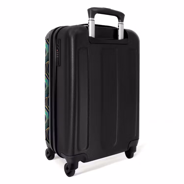 Koffer - Pfau - Federn - Grün - Pauw - Veren - Groen NBS - Handbagage koffer - Volwassenen Unisex middel