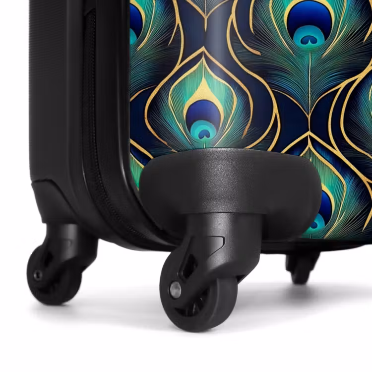 Koffer - Pfau - Federn - Grün - Pauw - Veren - Groen NBS - Handbagage koffer - Volwassenen Unisex middel