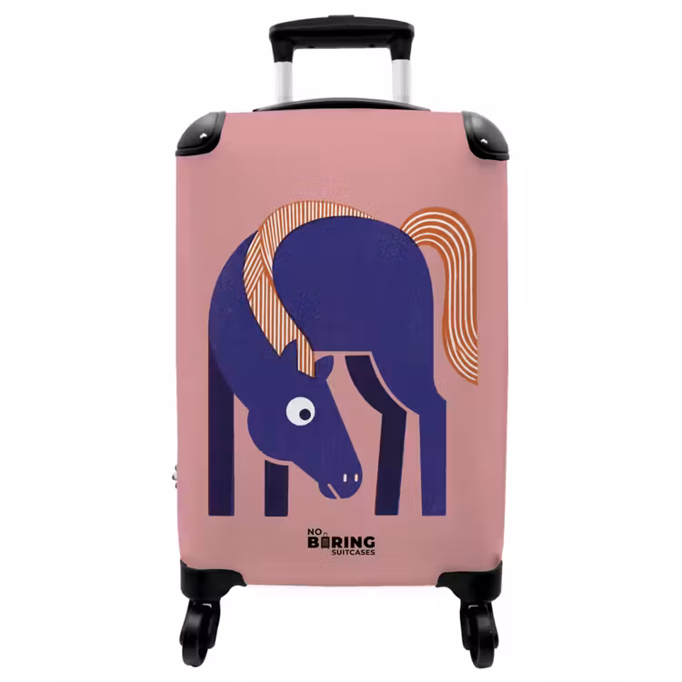Koffer - Pferd – Abstrakt – Tiere – Modern – Blau - Paard - Abstract - Dieren - Modern - Blauw NBS - Handbagage koffer - Vrouwen middel