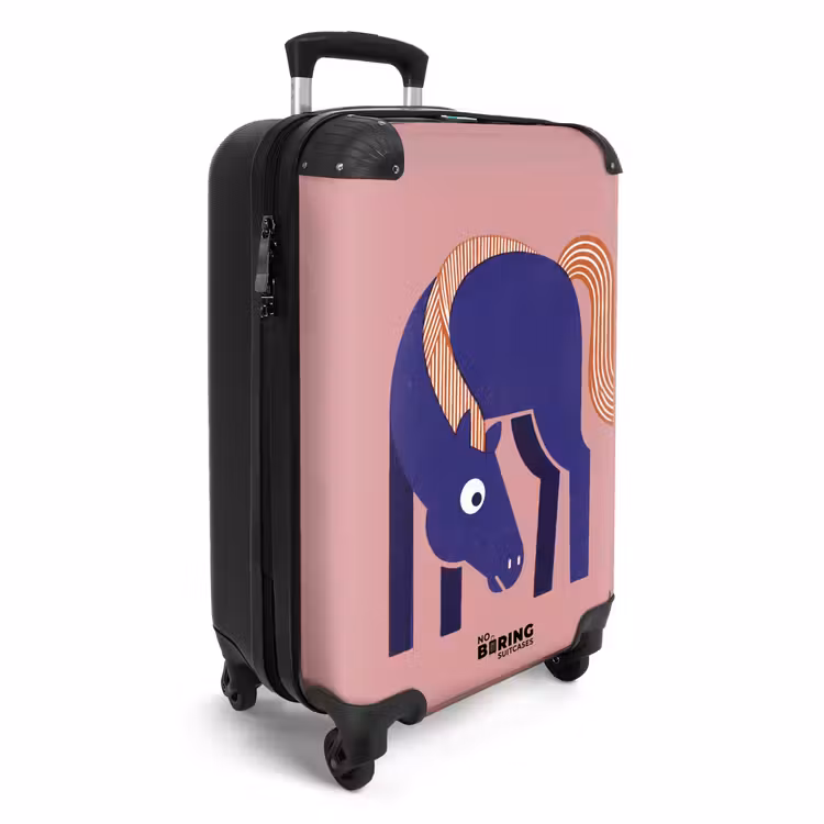 Koffer - Pferd – Abstrakt – Tiere – Modern – Blau - Paard - Abstract - Dieren - Modern - Blauw NBS - Handbagage koffer - Vrouwen middel