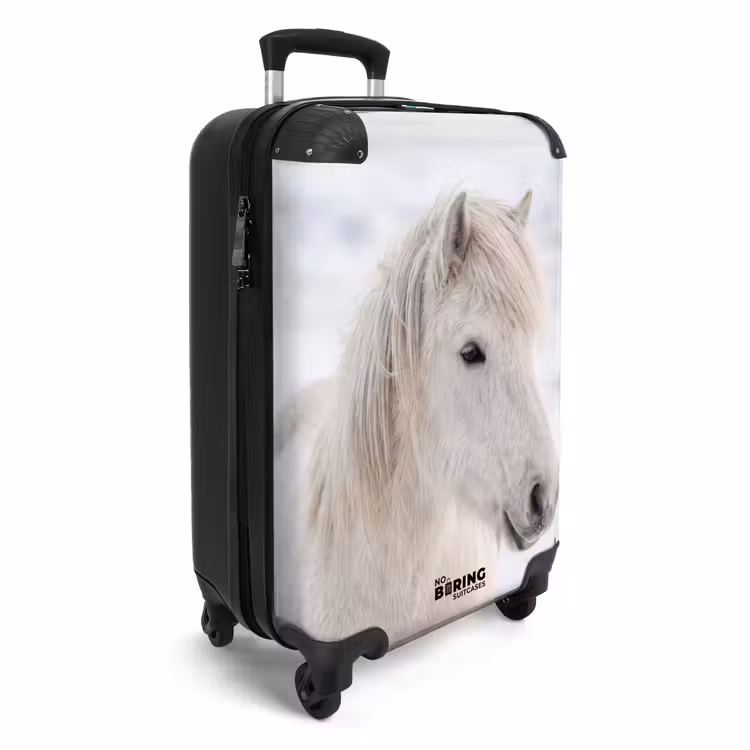 Koffer - Pferd – Kopf – Winter – Tiere – Weiß - Paard - Kop - Winter - Dieren - Wit NBS - Handbagage koffer - Volwassenen Unisex middel