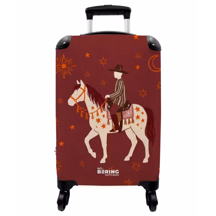 Koffer - Pferd – Reiter – Sterne – Nacht – Illustration - Paard - Ruiter - Sterren - Nacht - Illustratie NBS - Handbagage koffer - Vrouwen middel