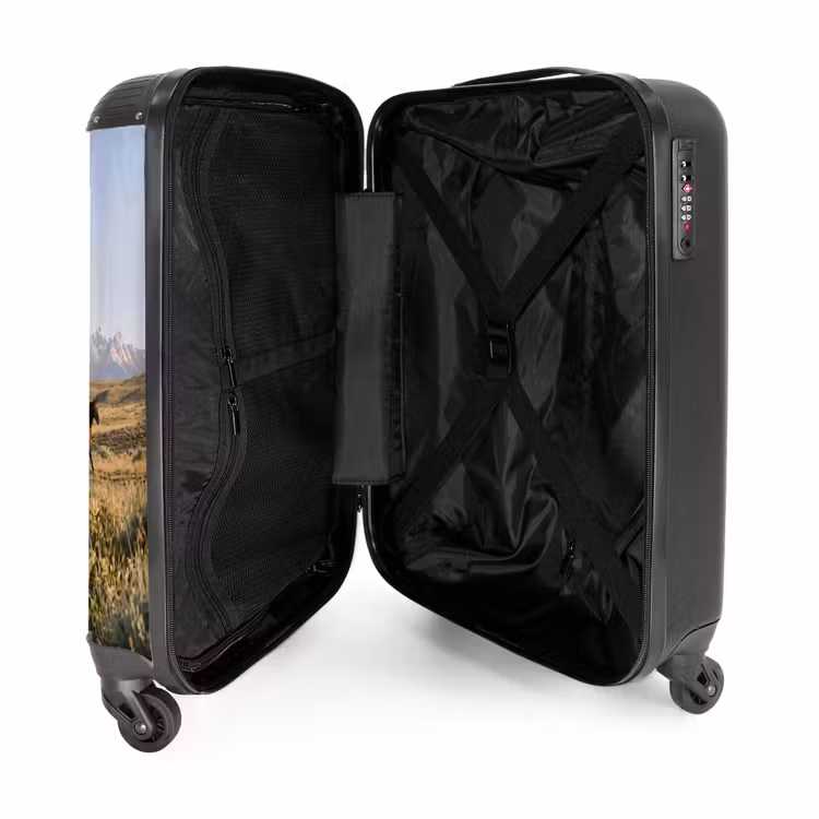 Koffer - Pferde – Herde – Berge – Freiheit – Wild - Paarden - Kudde - Bergen - Vrijheid - Wild NBS - Handbagage koffer - Volwassenen Unisex middel