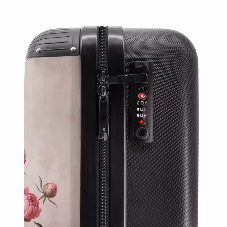 Koffer - Pfingstrosen – Blumenstrauß – Rosa - Pioenrozen - Boeket - Roze NBS - Handbagage koffer - Vrouwen middel