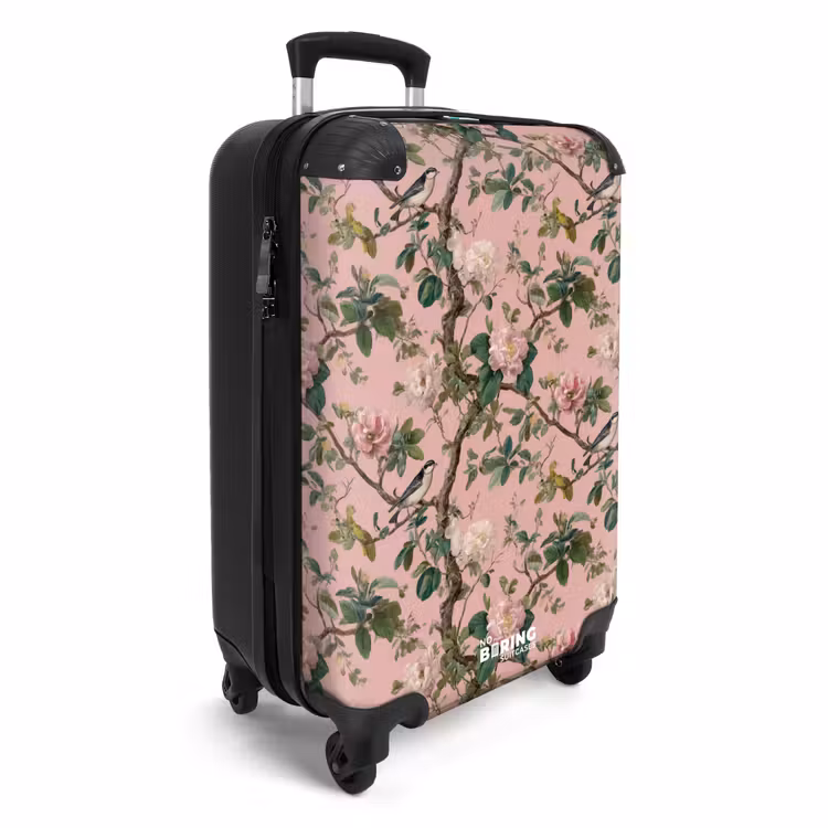 Pioenrozen - Botanisch - Vogel NBS - Handbagage koffer - Volwassenen Unisex middel -productfoto_3d