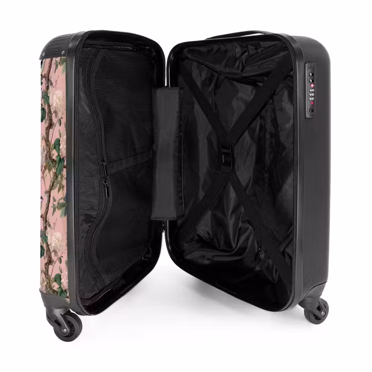 Pioenrozen - Botanisch - Vogel NBS - Handbagage koffer - Volwassenen Unisex middel -binnenkant