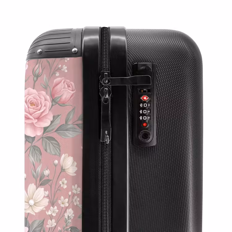 Koffer - Pfingstrosen – Fingerhut – Rosa - Pioenrozen - Vingerhoedskruid - Pink NBS - Handbagage koffer - Vrouwen middel