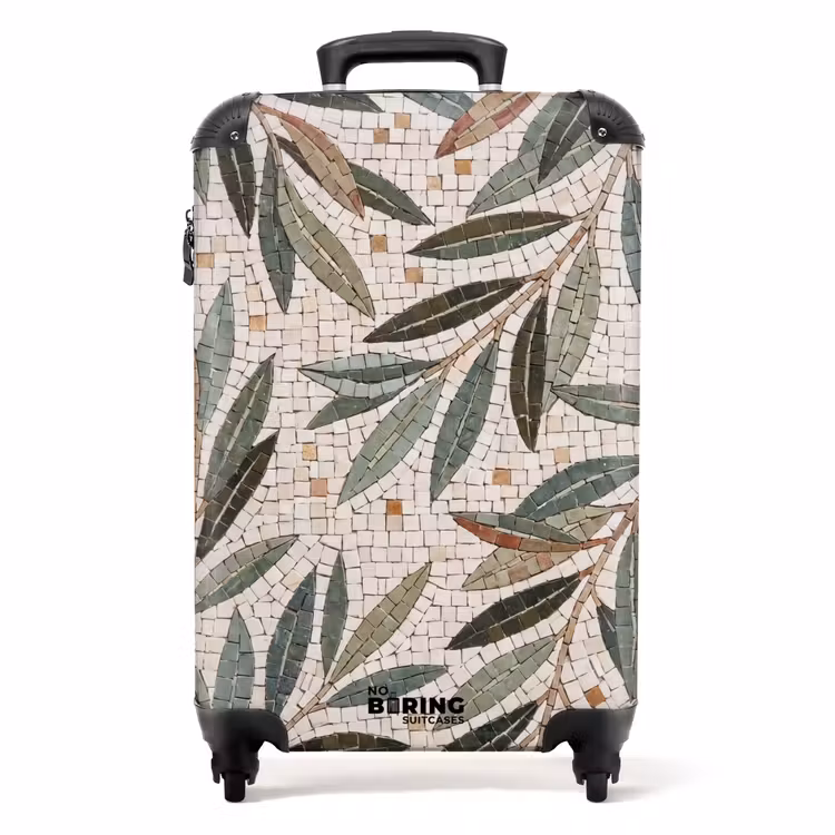 Koffer - Pflanze – Blatt – Mosaik – Grün - Plant - Blad - Mozaïek - Groen NBS - Handbagage koffer - Volwassenen Unisex middel