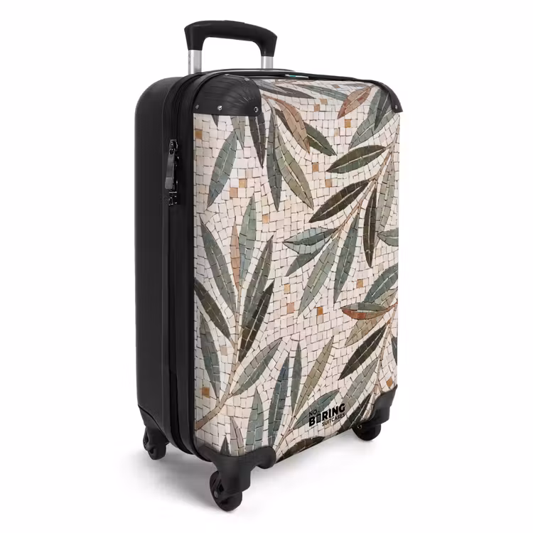 Koffer - Pflanze – Blatt – Mosaik – Grün - Plant - Blad - Mozaïek - Groen NBS - Handbagage koffer - Volwassenen Unisex middel