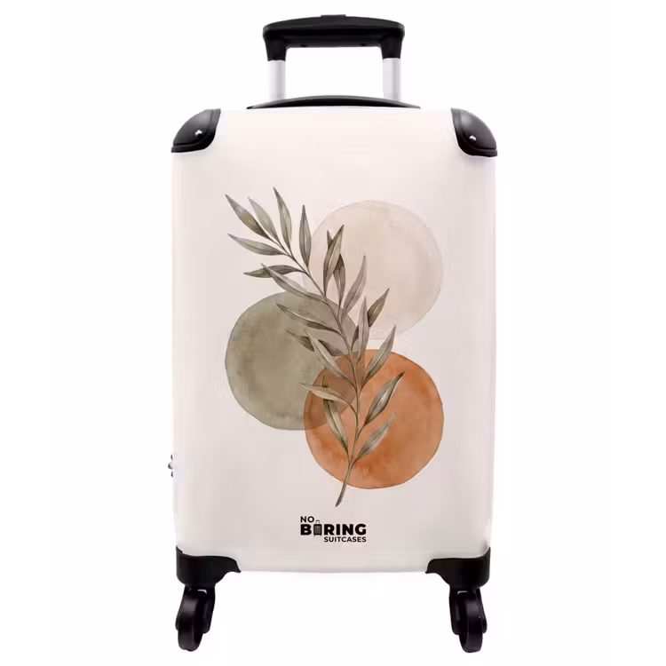 Koffer - Pflanze – Kreise – Abstrakt - Plant - Cirkels - Abstract NBS - Handbagage koffer - Vrouwen middel