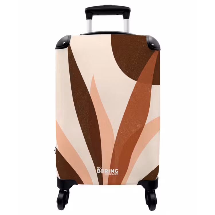 Koffer - Pflanzen – Abstrakt – Natur – Braun - Planten - Abstract - Natuur - Bruin NBS - Handbagage koffer - Vrouwen middel
