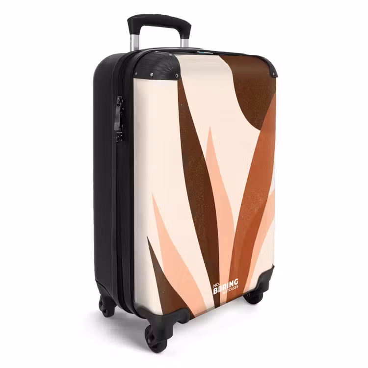 Koffer - Pflanzen – Abstrakt – Natur – Braun - Planten - Abstract - Natuur - Bruin NBS - Handbagage koffer - Vrouwen middel
