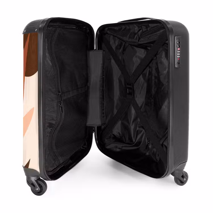 Koffer - Pflanzen – Abstrakt – Natur – Braun - Planten - Abstract - Natuur - Bruin NBS - Handbagage koffer - Vrouwen middel