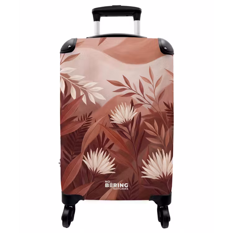 Koffer - Pflanzen – Blätter – Botanisch – Modern – Braun - Planten - Bladeren - Botanisch - Modern - Bruin NBS - Handbagage koffer - Vrouwen middel